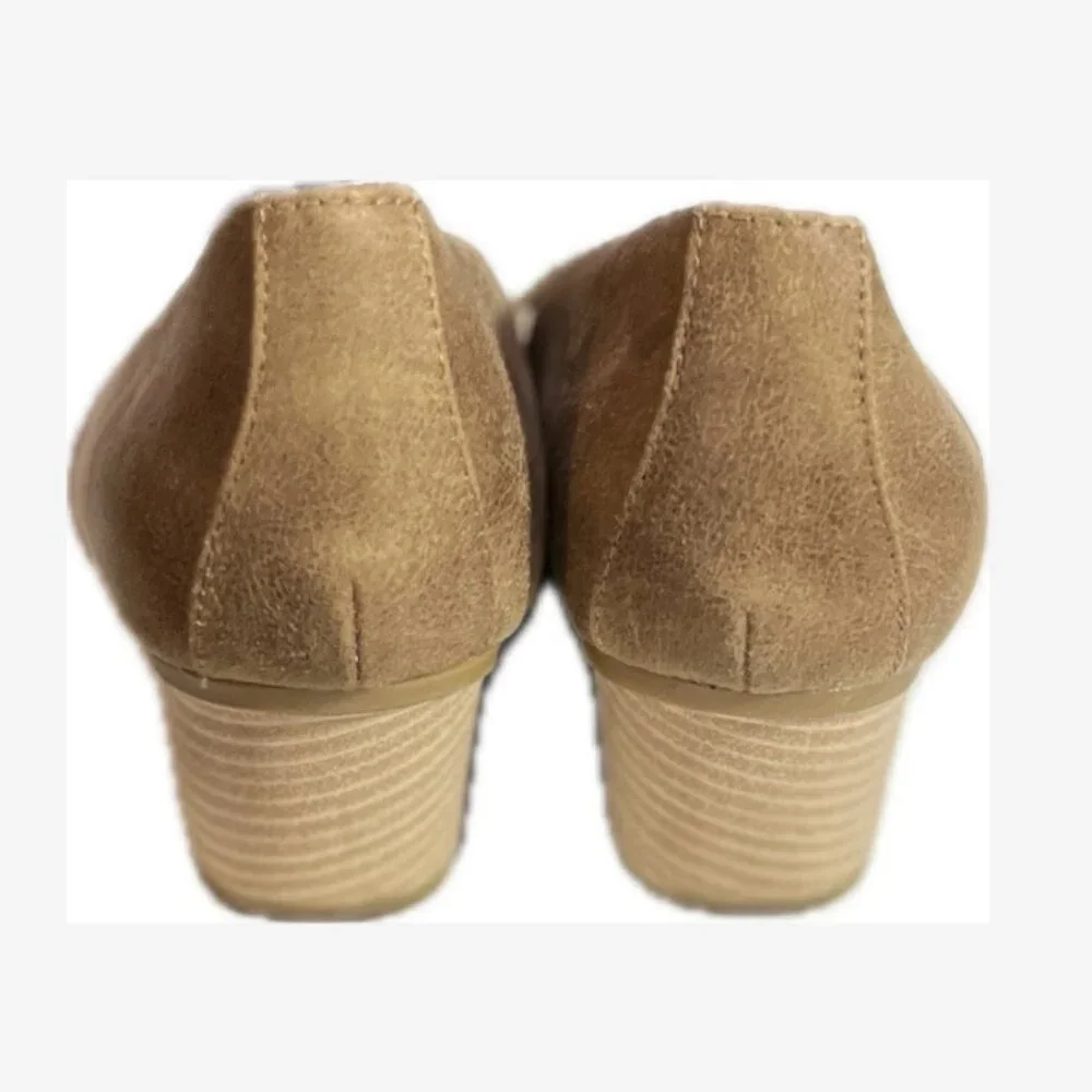 Dr. Scholls Wedge Shoes Pumps Slip On Heels Women Size 11 M Brown/Tan 2